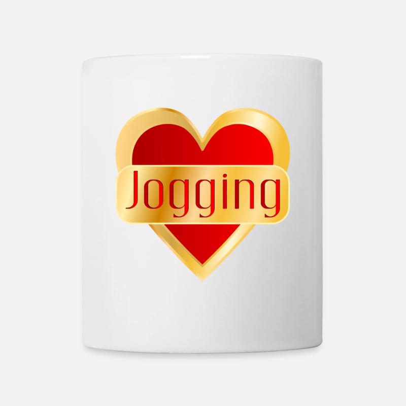 LAUFEN JOGGING HERZ - Tasse - Weiß