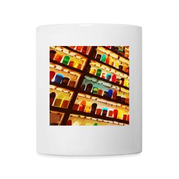 Bright colored bottles - Mug - white - Front