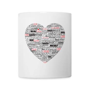 Heart Typography Dear Family - Mug - white - Front