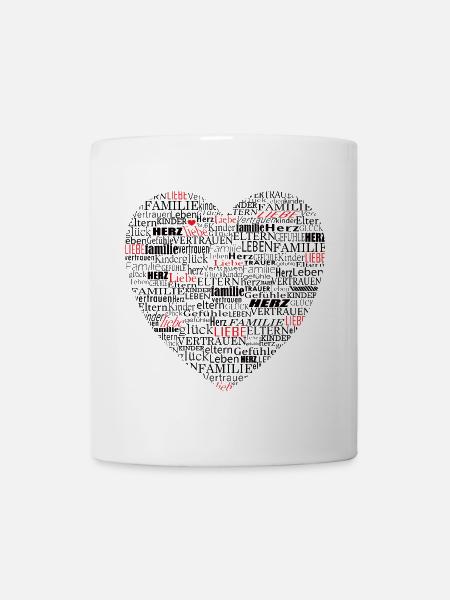 Heart Typography Dear Family - Mug - white