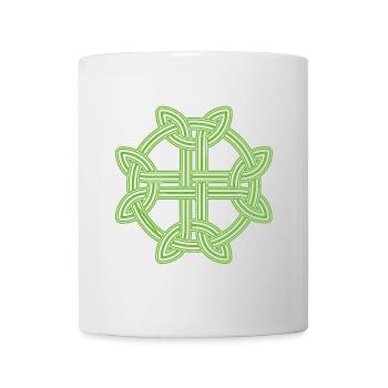 Motif croix celtique vert néon - Mug blanc - blanc - Devant