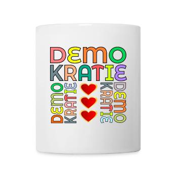 HERZ BUNTE DEMOKRATIE - Tasse - Weiß - Vorne
