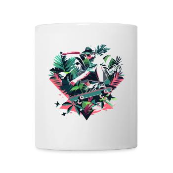 Skateboarder Grafik - Tasse - Weiß - Vorne