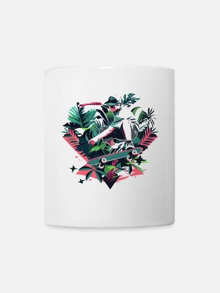 Skateboarder Grafik - Tasse - Weiß