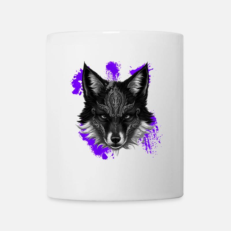 Füchse, Farbflecken, Tribals - Tasse - Weiß