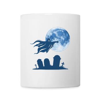 silhouetten, fliegende Geister, Monde, Gräber - Tasse - Weiß - Vorne