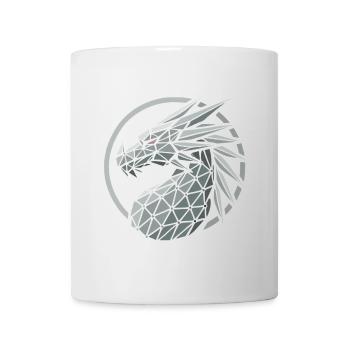 Blue Polygons Dragon Head - Mug - white - Front