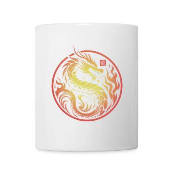 Feuerdrache Rot Gelb Kreis - Tasse - Weiß - Vorne