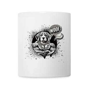 Tattoohund mit Goldkette - Tasse - Weiß - Vorne