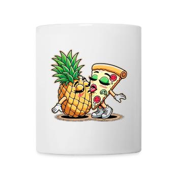 Pizza Hawaii Baiser Relation d’amour Drôle Cadeau - Mug blanc - blanc - Devant