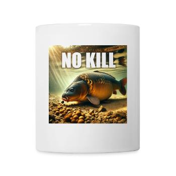 Carpe cuire qui déguste ses bouillettes - Mug blanc - blanc - Devant
