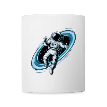 Cooler Astronaut im Weltraum mit Daumen hoch - Tasse - Weiß - Vorne