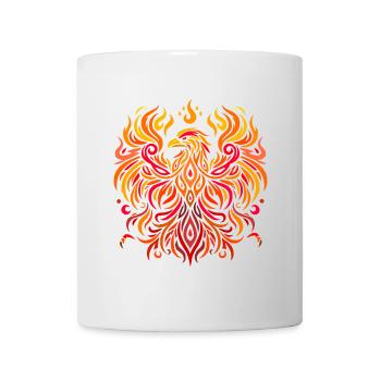 tribal eagle fire yellow red - Mug - white - Front