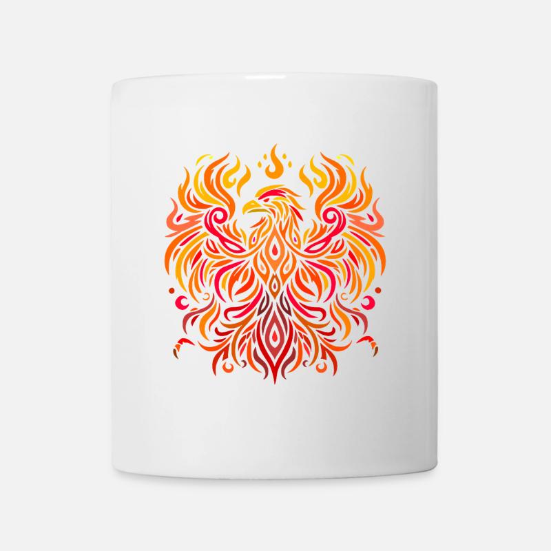 aigle tribal feu jaune rouge - Mug blanc - blanc
