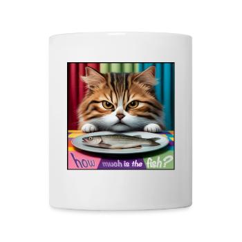Combien coûte le chat poisson - Mug blanc - blanc - Devant