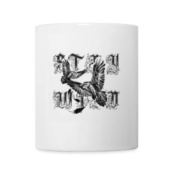 Corbeaux avec inscription STAY Wild - Mug blanc - blanc - Devant