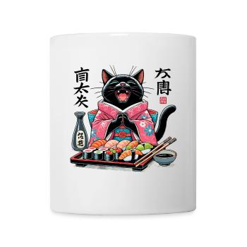 Sushi Cat Kimono Maki Nigiri Cadeau - Mug blanc - blanc - Devant