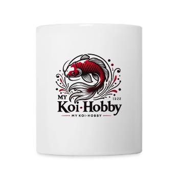 Eleganter roter Koi Fisch mit Wasserwelleneffekt - Tasse - Weiß - Vorne