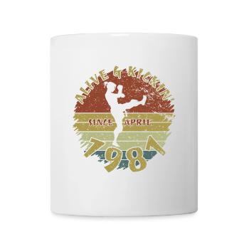 44. Geburtstag Alive and kickin since 04/1981 - Tasse - Weiß - Vorne