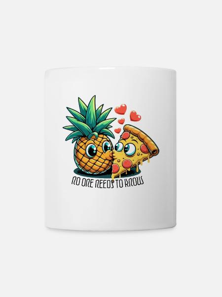 Pizza Hawaii French Kiss Love Drôle de cadeau - Mug blanc - blanc