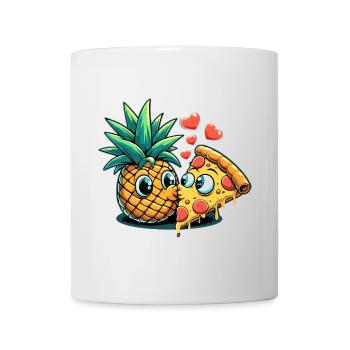 Pizza Hawaii Baiser Relation d’amour Drôle Cadeau - Mug blanc - blanc - Devant