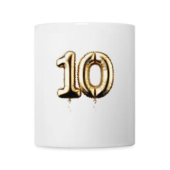 10 Years Gold Balloon Foil Balloon Gift - Mug - white - Front