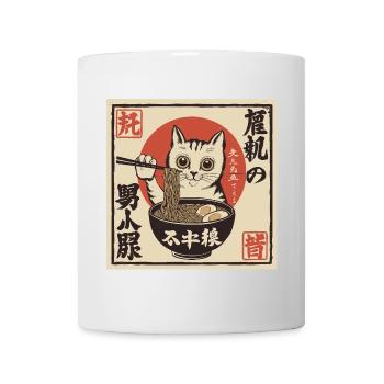 Cat and Ramen (Japan-Style) - Mug - white - Front