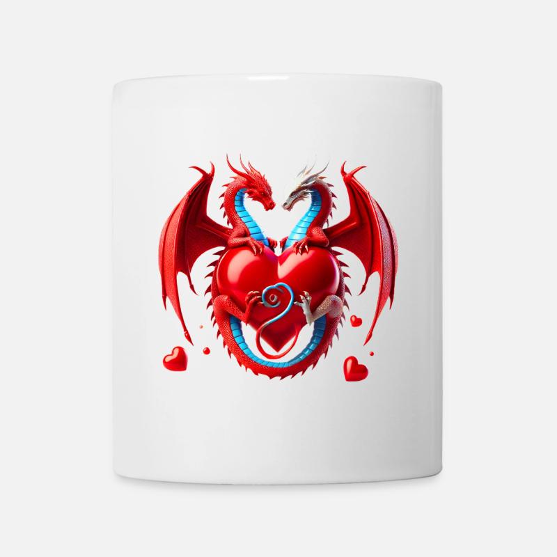 Drachenherz Liebesduett - Tasse - Weiß