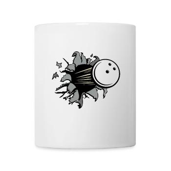 Percée de la boule de bowling en collision - Mug blanc - blanc - Devant