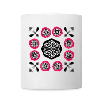 Flowerpower black and pink - Tasse - Weiß - Vorne