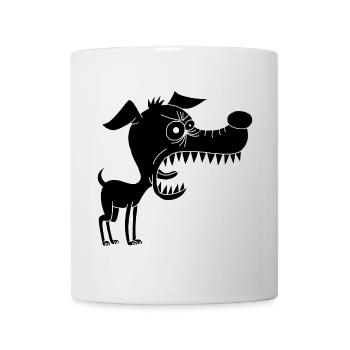 Small black dog and big mouth - Mug - white - Front