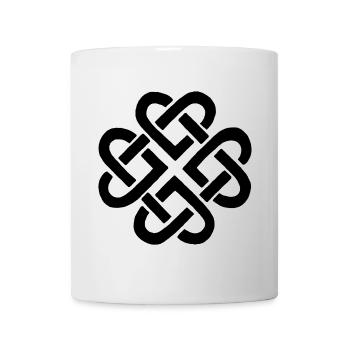 Flower and Black Hearts - Mug - white - Front