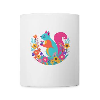 Mehrfarbiges Eichhörnchen - Tasse - Weiß - Vorne