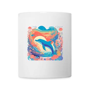 Underwater Rainbow Dolphin - Mug - white - Front