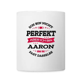 AARON PERFEKT - VORNAME AARON - Tasse - Weiß - Vorne