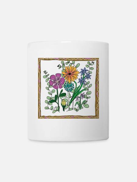 Blumen, Blüten und Pflanzen - Tasse - Weiß