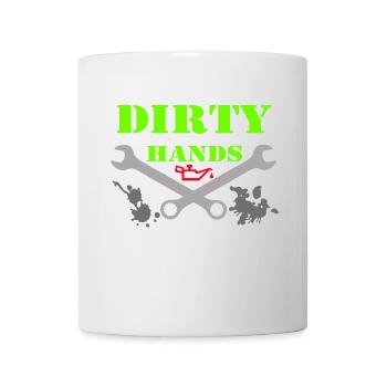 Auto Tuning Schrauber Kult Shirt Dirty Hands (25) - Tasse - Weiß - Vorne