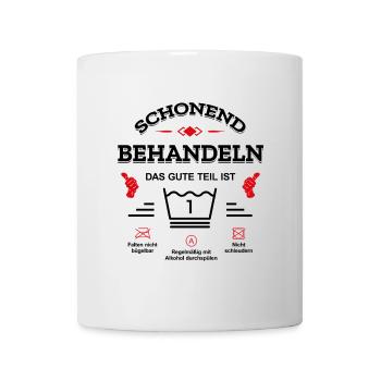 SCHONEND BEHANDELN 1 JAHR GEBURTSTAG BABY - Tasse - Weiß - Vorne