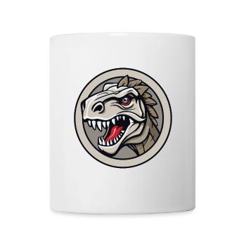 La tête d’un dinosaure à l’allure dangereuse. - Mug blanc - blanc - Devant