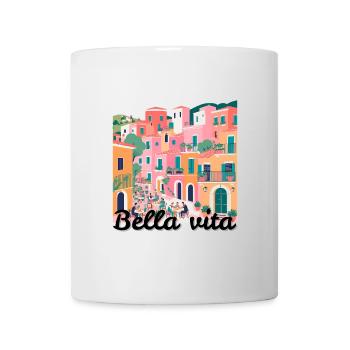 Farbenfrohes mediterranes Reihendorf - Tasse - Weiß - Vorne