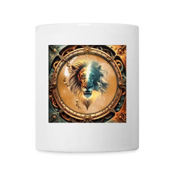 Dualité de la force, le lion et la femme. - Mug blanc - blanc - Devant