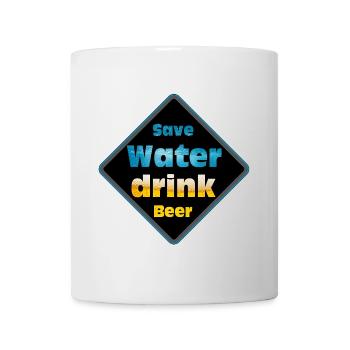 Conception du bouclier de bière pour les boissons d’épargne - Mug blanc - blanc - Devant