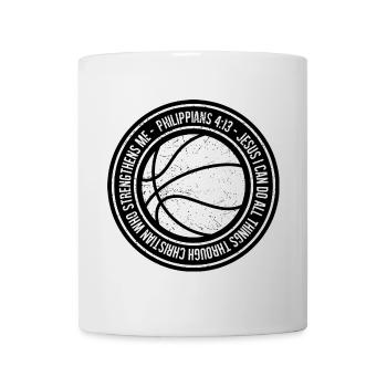 Basketball Glaube Philipper 4:13 - Tasse - Weiß - Vorne