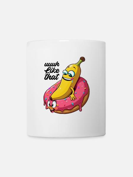 Banane Donut Beziehung Liebe machen Geschenk - Tasse - Weiß