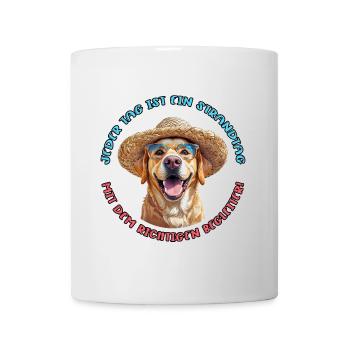 Labrador: Jeder Tag am Strand - Tasse - Weiß - Vorne