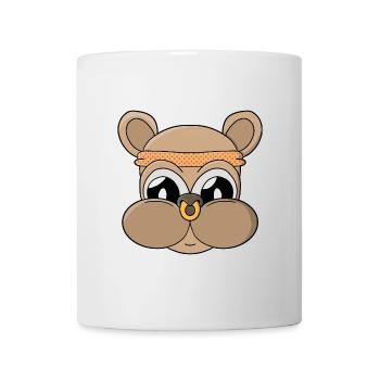 Cute bear with piercing - Mug - white - Front