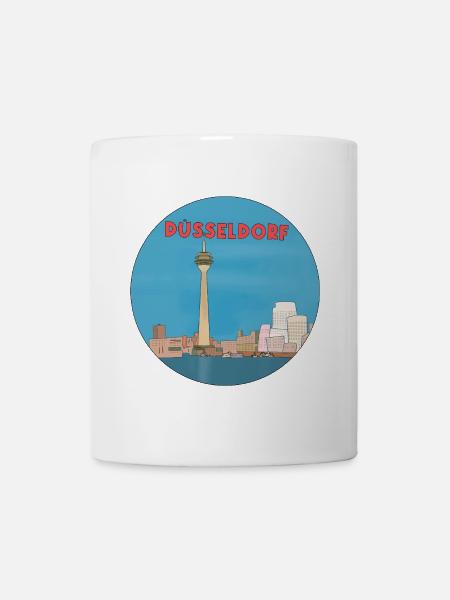 Deutsche Stadt Düsseldorf - Tasse - Weiß