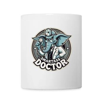 Smartass Doctor Elephant Drôle de cadeau - Mug blanc - blanc - Devant