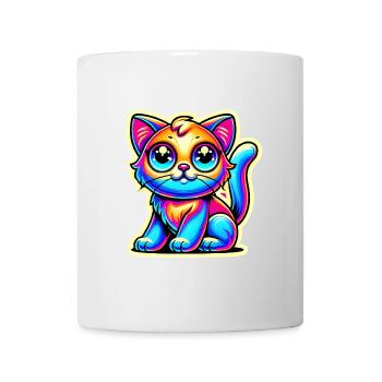 Neon Glow Crazy Cat Design - Mug - white - Front