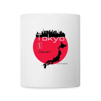 Tokyo Minimal: Rotes Tokio-Motiv - Tasse - Weiß - Vorne